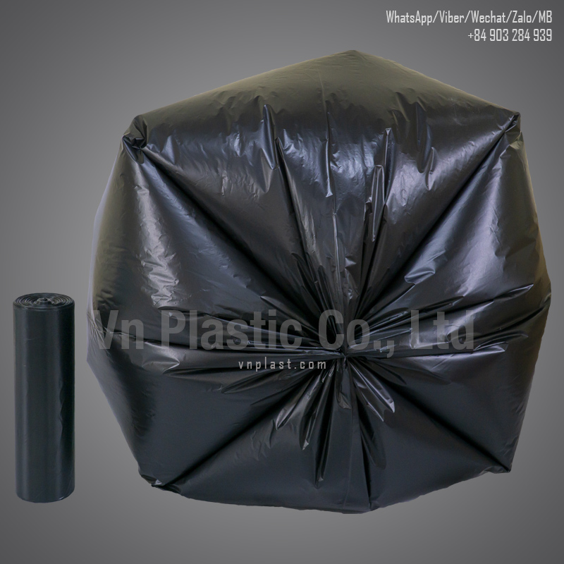 Bottom of Plastic star seal garbage bags on roll