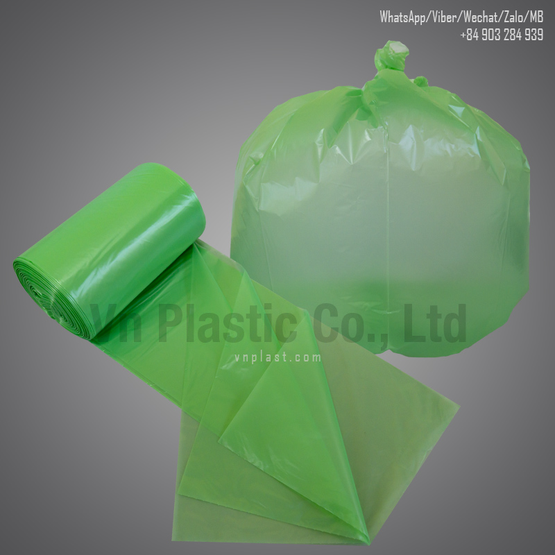 Green star seal garbage bags on roll