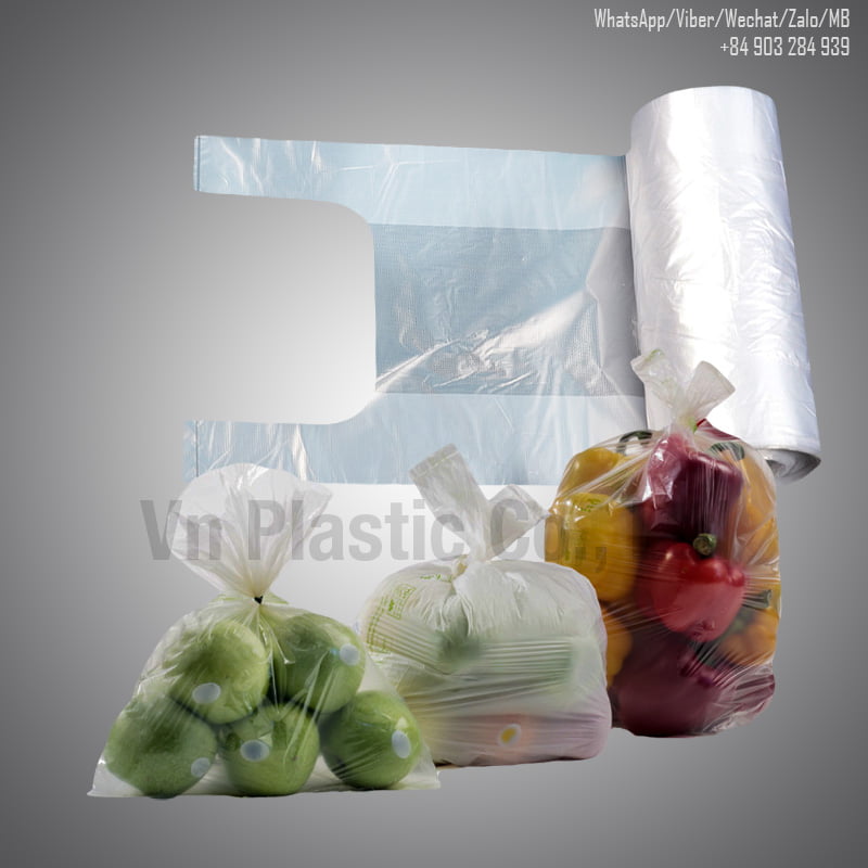 FungLam Food Storage Bags, 12 x 20 Plastic Produce Bag on a Roll Fruit