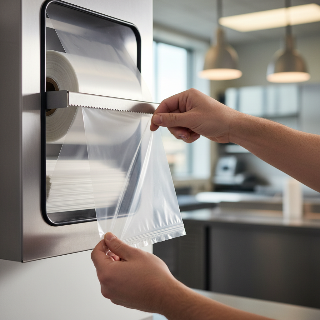 flat poly bags on a roll