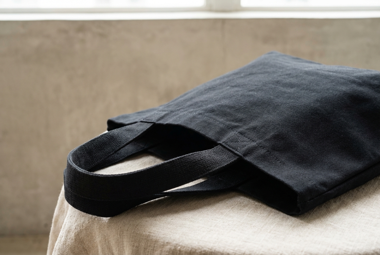 black t-shirt tote bag