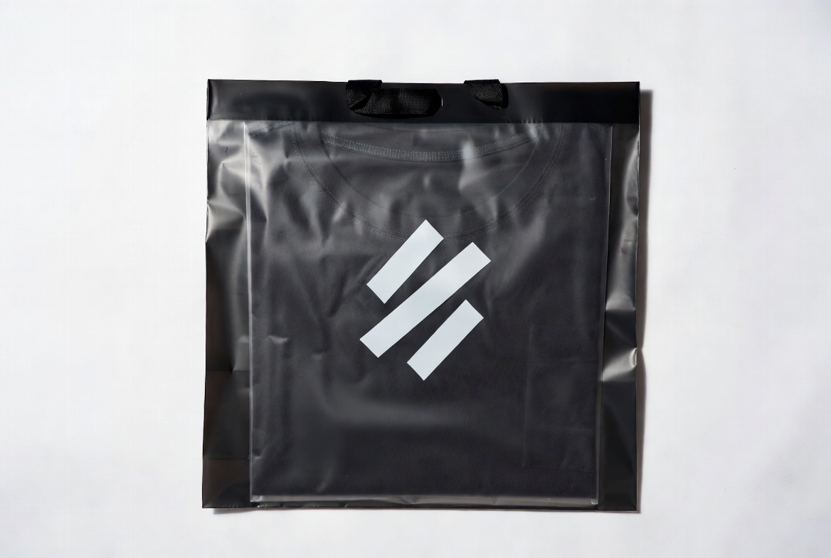 black t shirt gift bag
