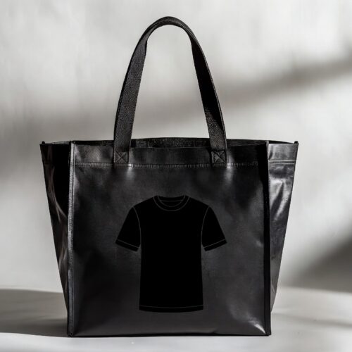 black t shirt tote bag