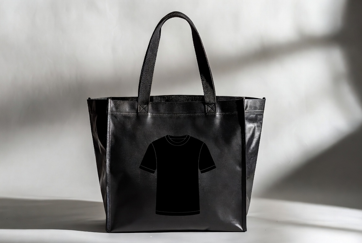 black t shirt tote bag