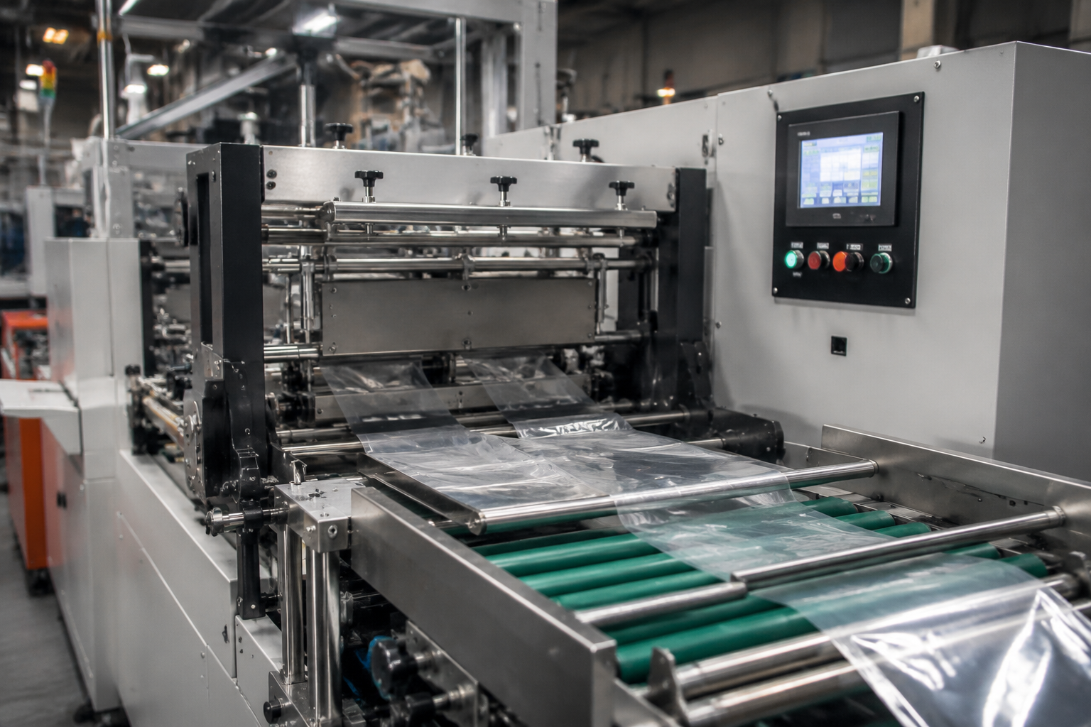 plastic bag header block machine