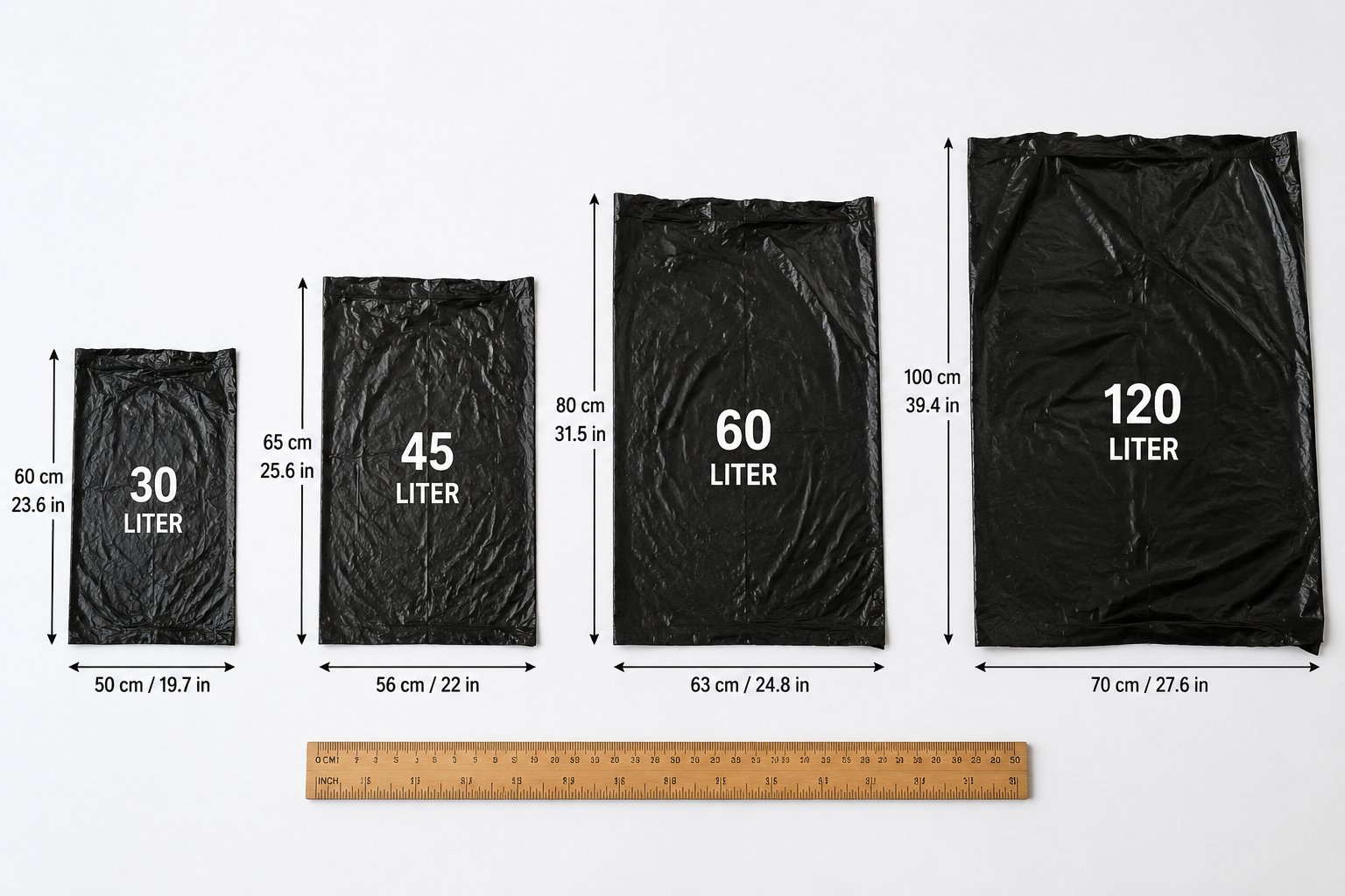 trash bag size