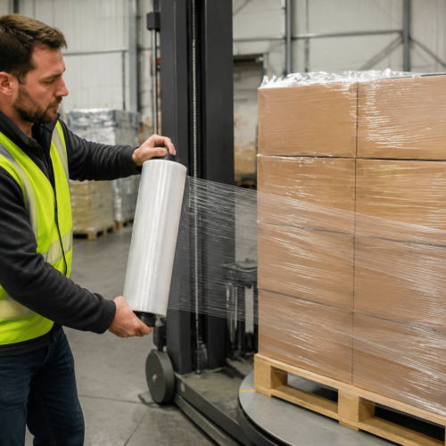 hand stretch film for pallets