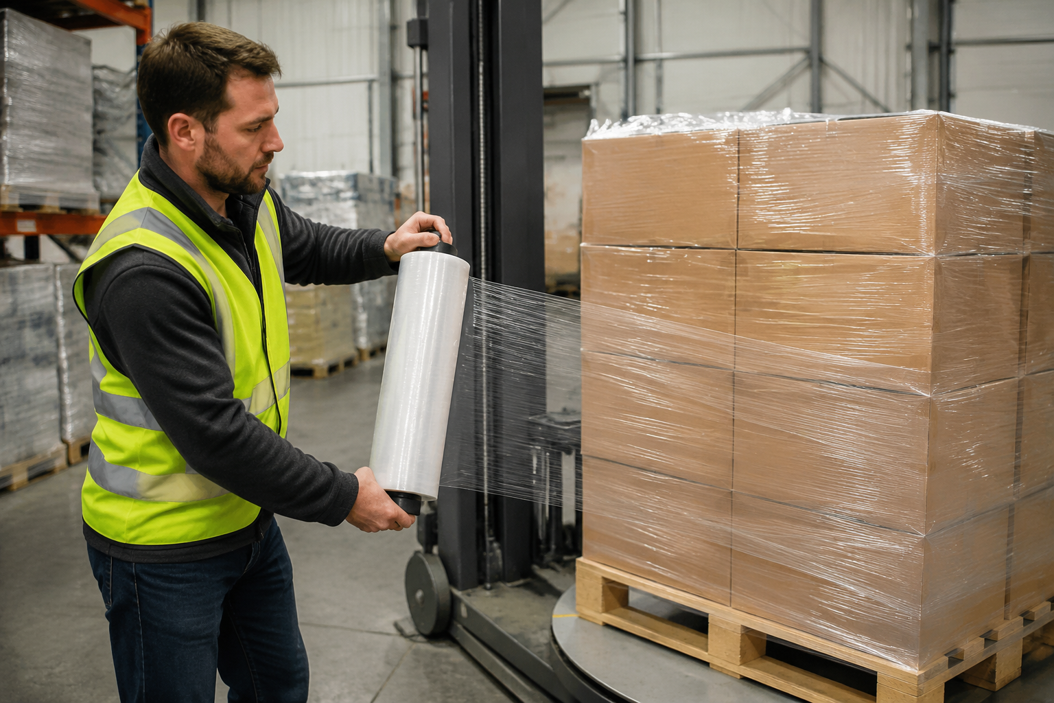 hand stretch film for pallets