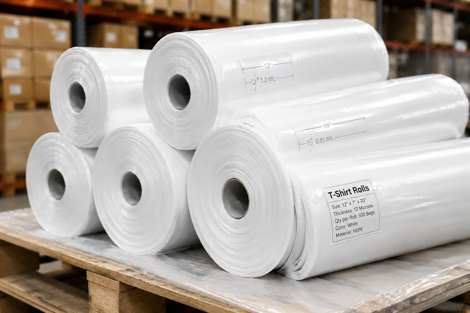 plastic t shirt roll cost