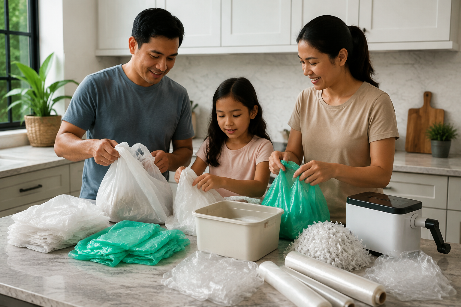 recycling plastic bags at home