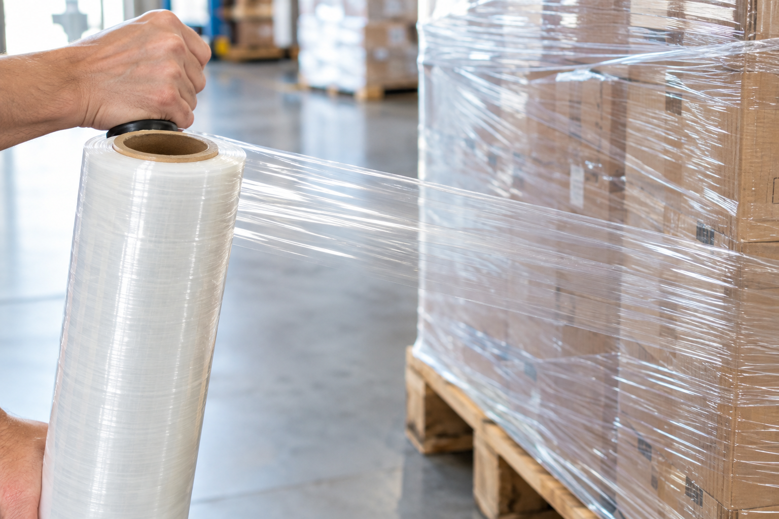 hand stretch film roll