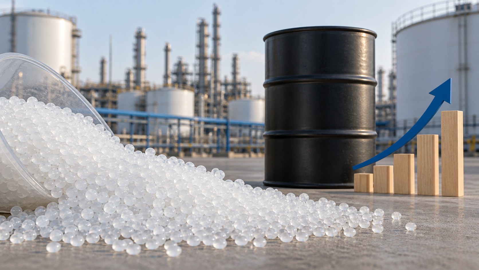 Plastic resin prices rise as Brent crude oil exceeds 100 dollars per barrel