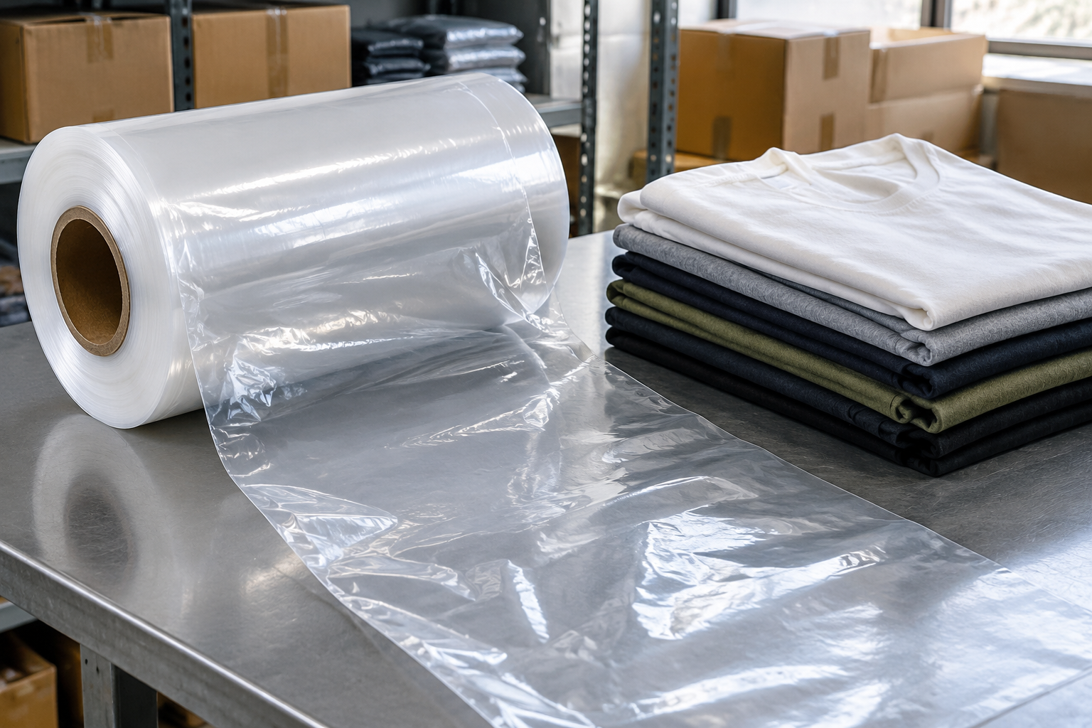 plastic roll for t shirts